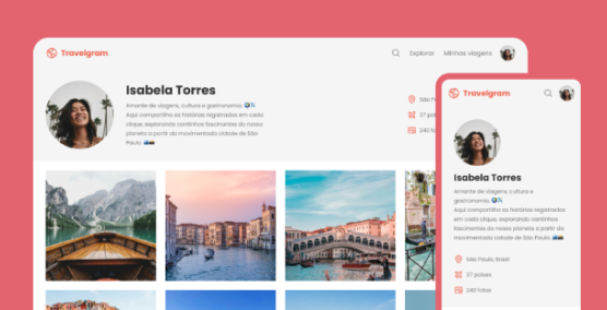 Rede social onde as pessoas mostram os registros de suas
                viagens pelo mundo